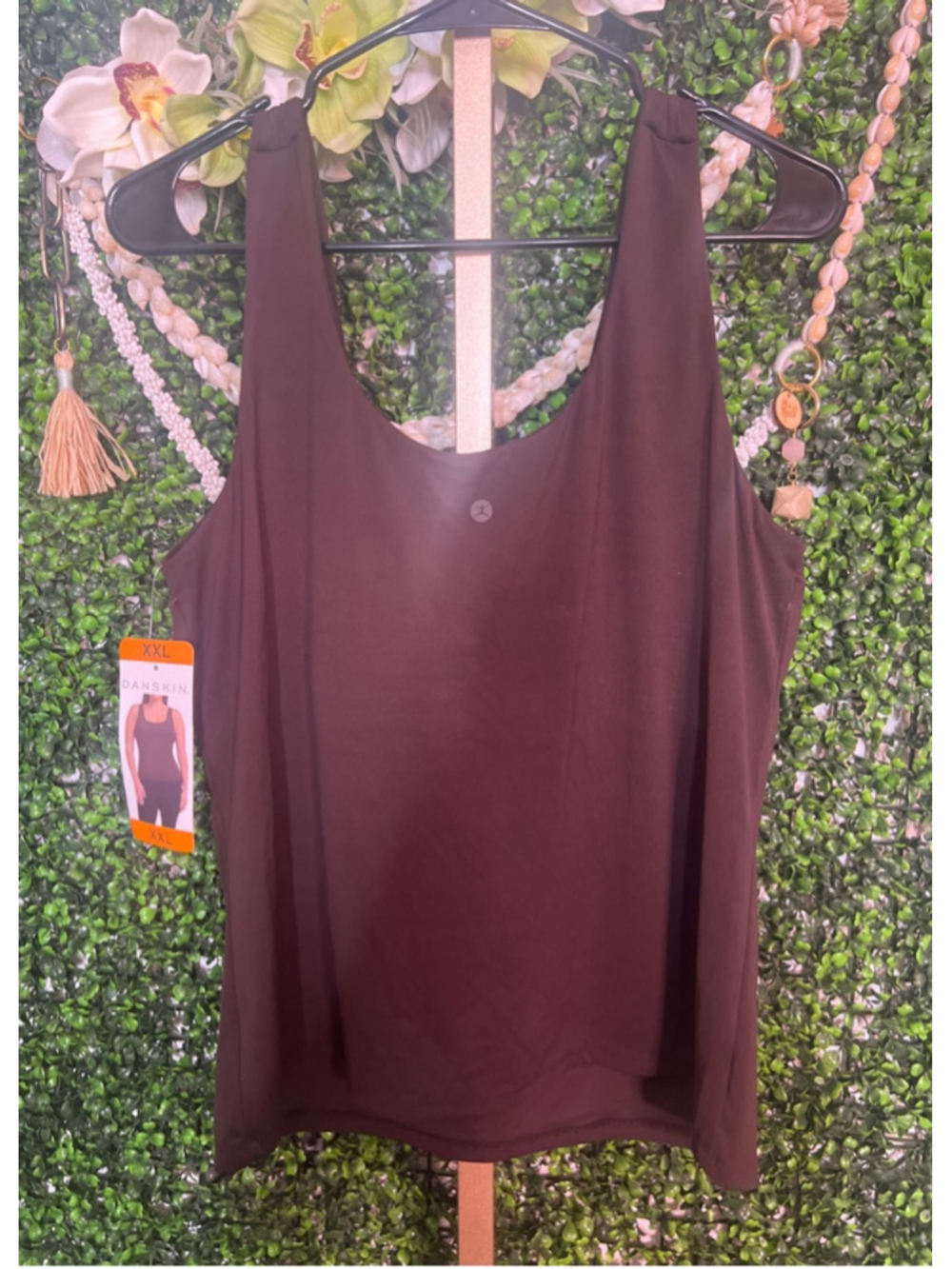 Women's Danskin Crescent Bra Tank Top XXL Brown - Picture 7 of 8